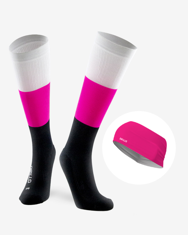 Set kompresek a růžové čelenky Stripe pink